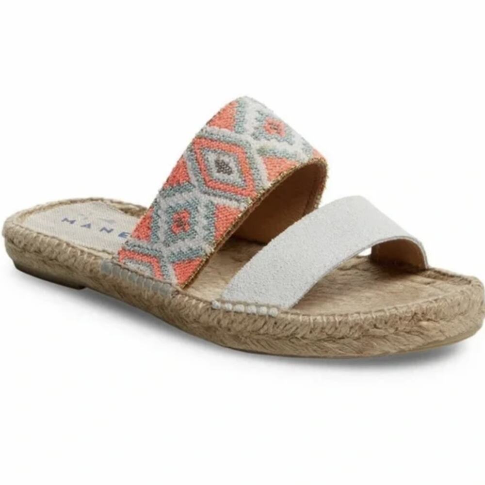 Manebi Embroidered Aztec Espadrille Sandals